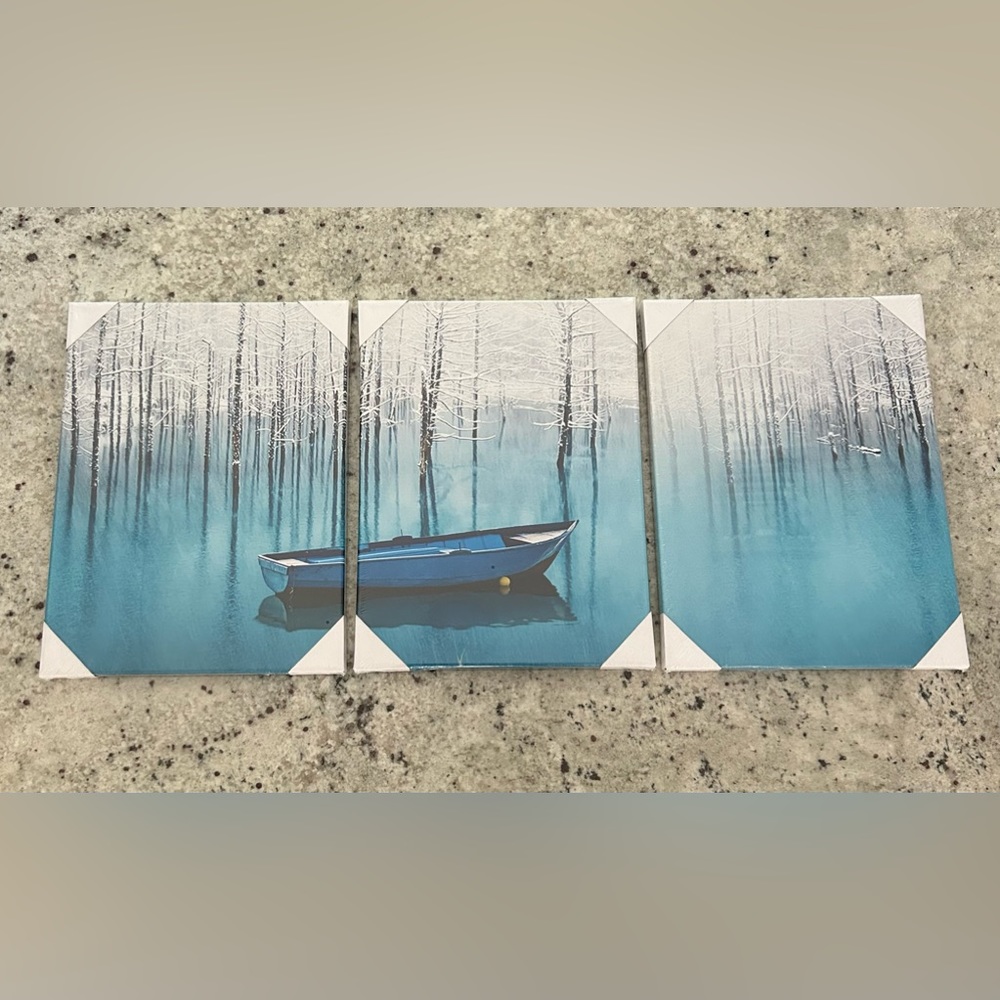 Winter Lake Canvas Scene